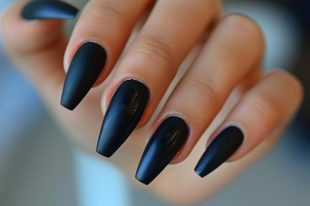 Matte black acrylic nails