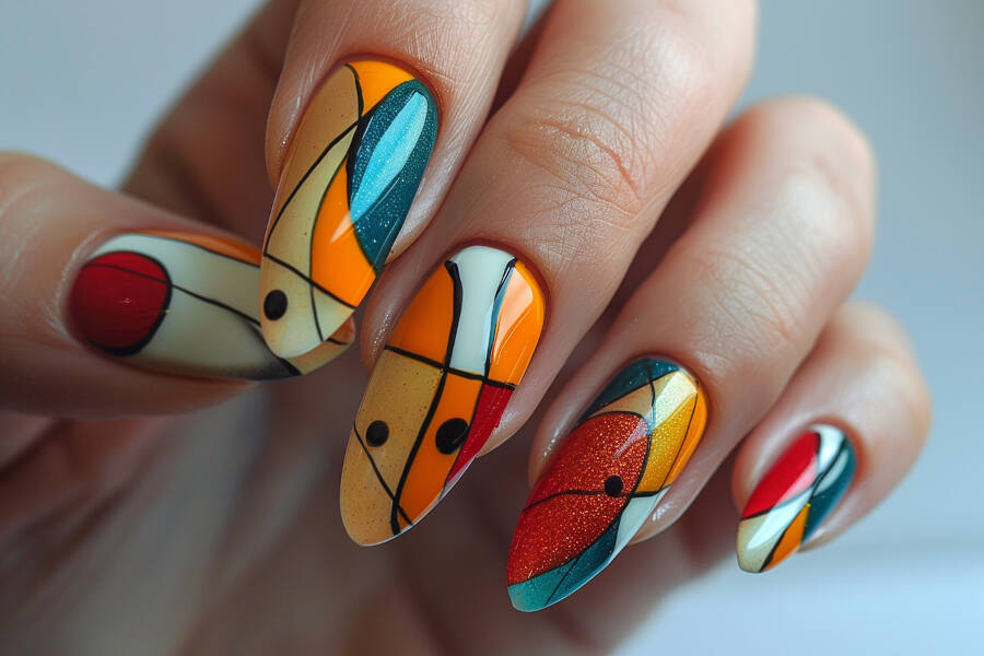 abstract nail art