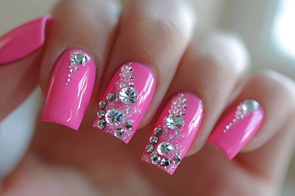 delicate diamond motif nails