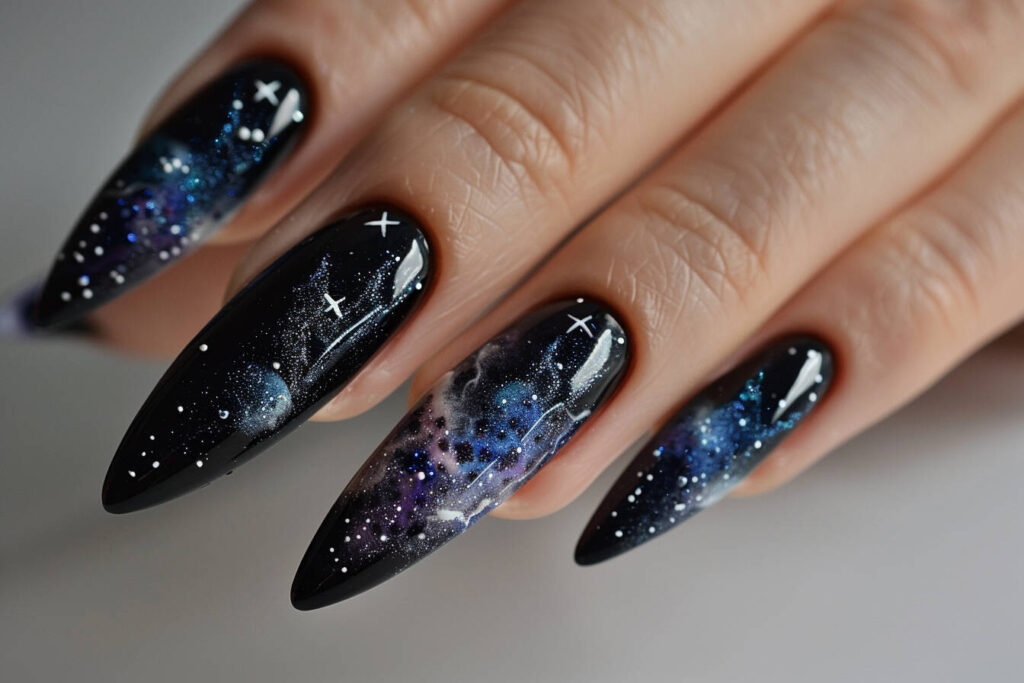 galaxy-inspired nail art