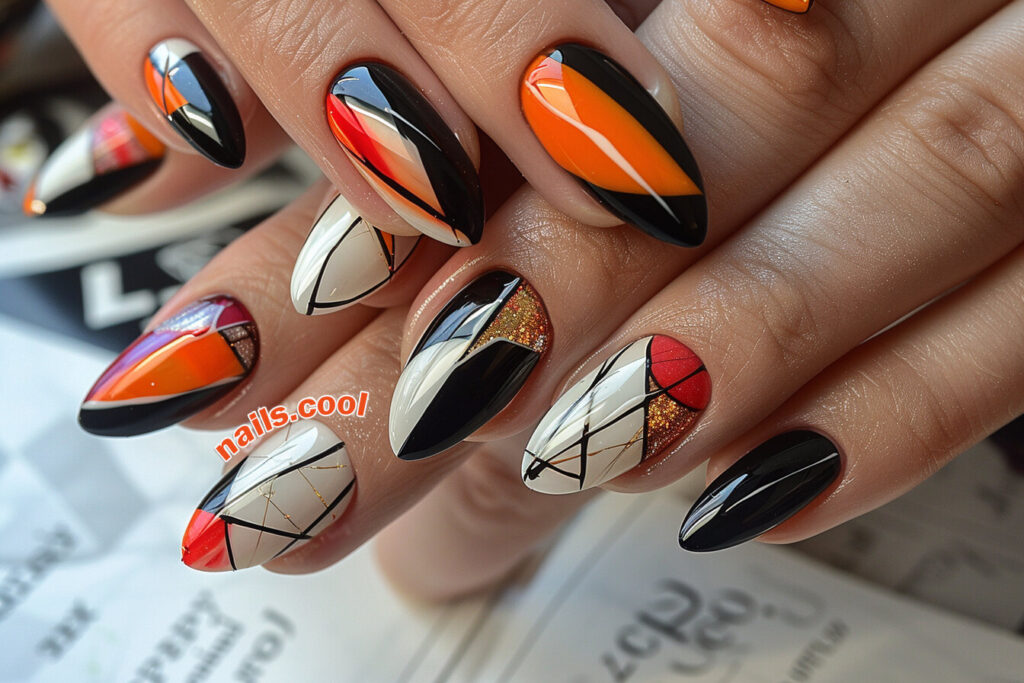 geometric shapes nails acrylic