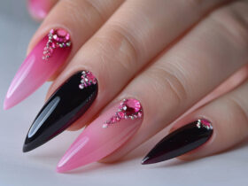 Black and Pink Nails Ideas
