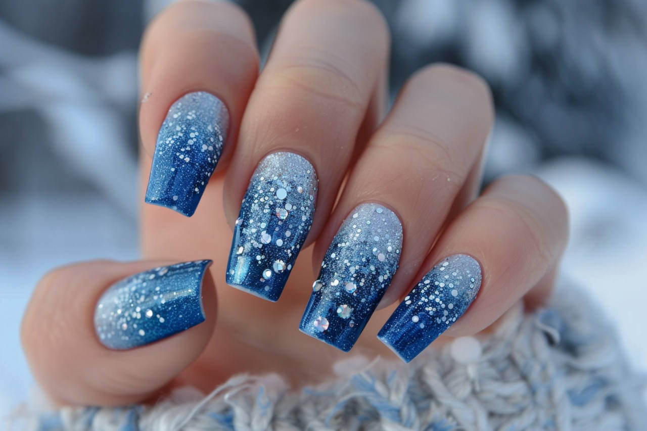 Blue and Silver Nail Designs Ideas