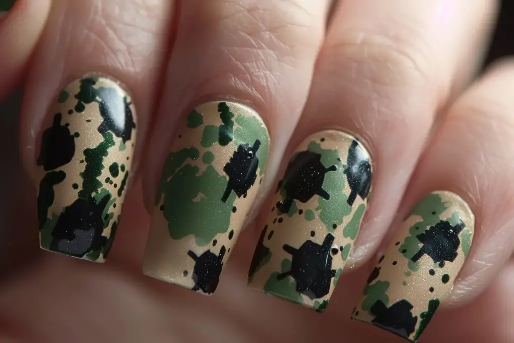 Camouflage Chic nail design