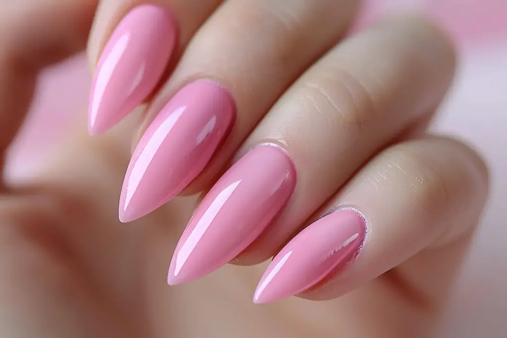 Delicate pink hues nails color