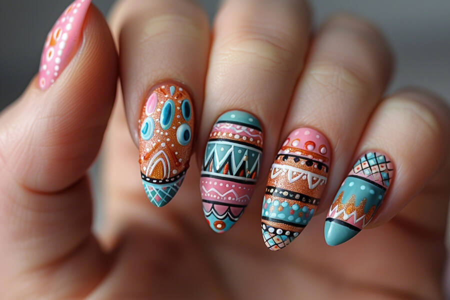 Easter egg nail designs