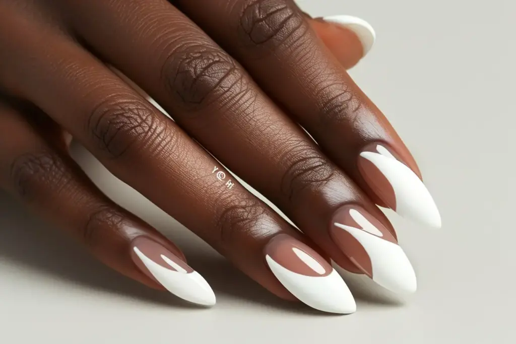 Geometric French Tip Nails