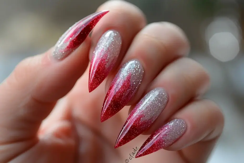 Glitter Fade French Tip nails