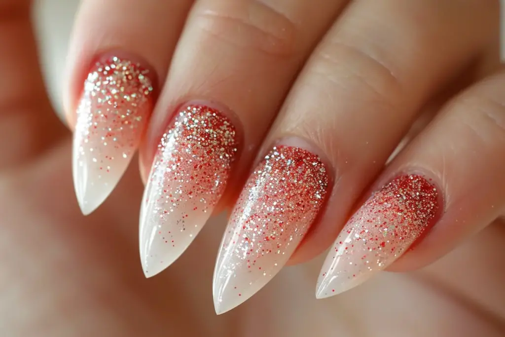 Glitter French Tip nails