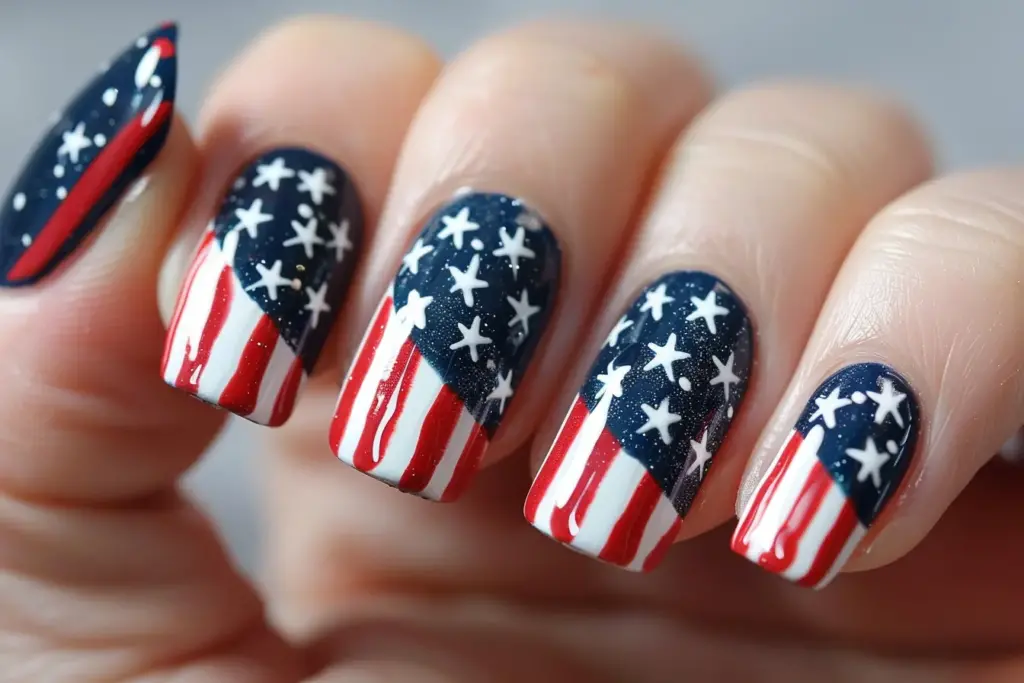 The Classic USA Flag Nail Design