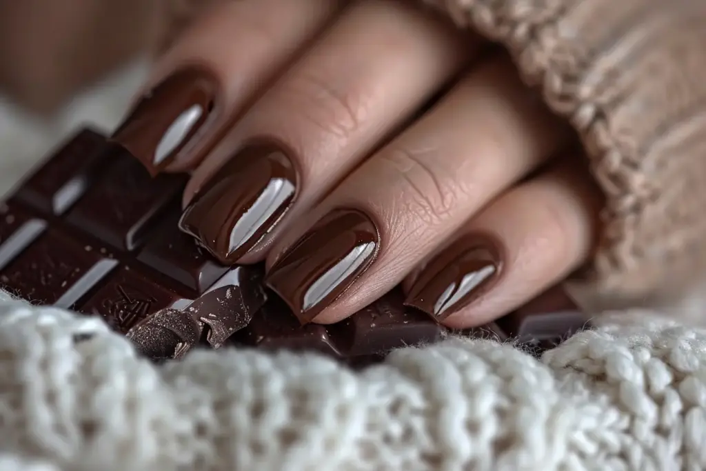 chocolatey brown nail color