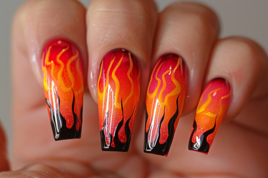 flame coffin nails