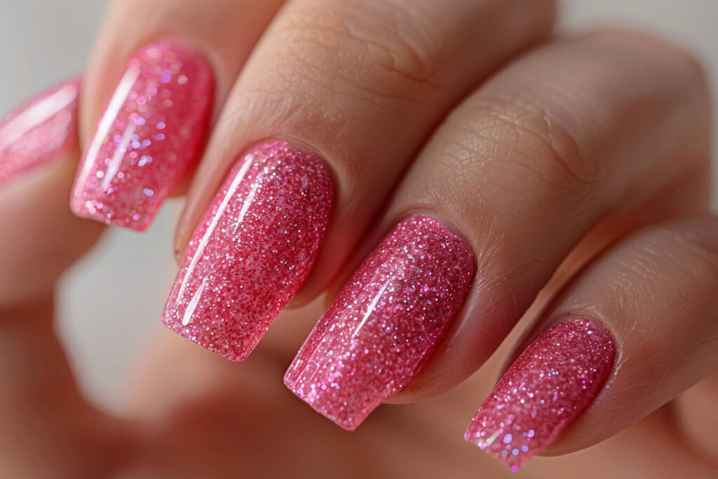 hot pink glitter design