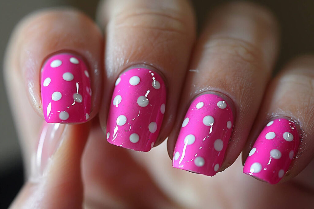 hot pink polka dots