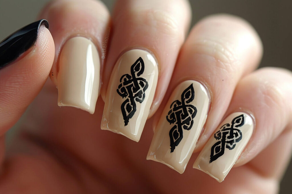 incorporate intricate Celtic knot artwork onto your nails