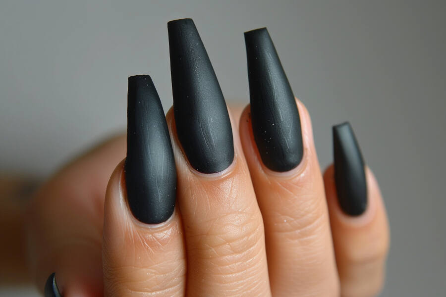 matte black coffin nails
