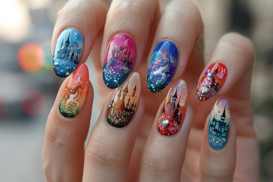nails adorned in magical motifs