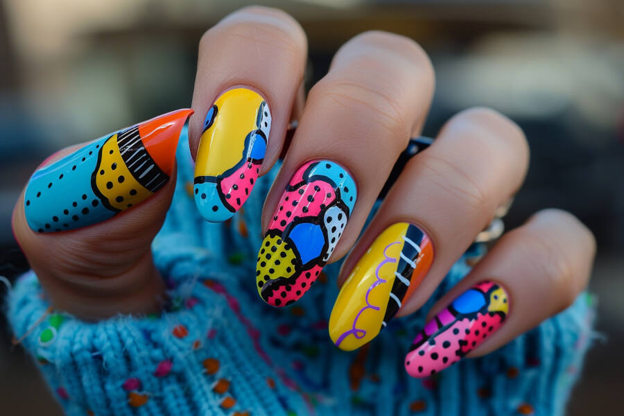 pop art-inspired nail designs