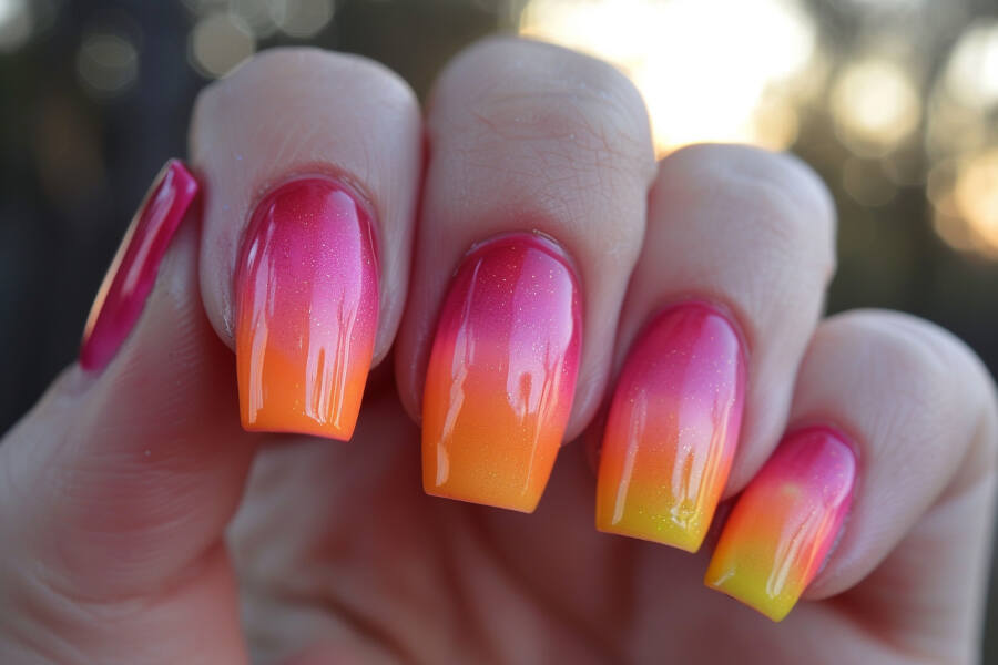 sunset painted across your nails