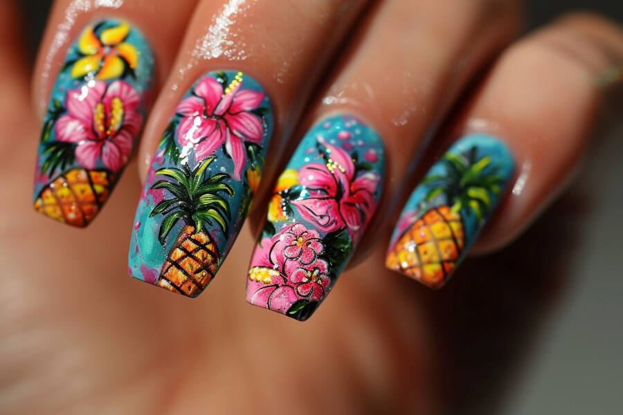 tropical paradise nails