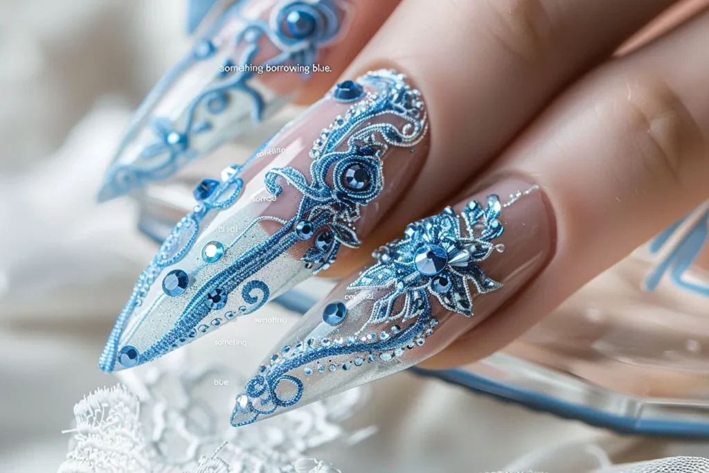 Blue Wedding Nail