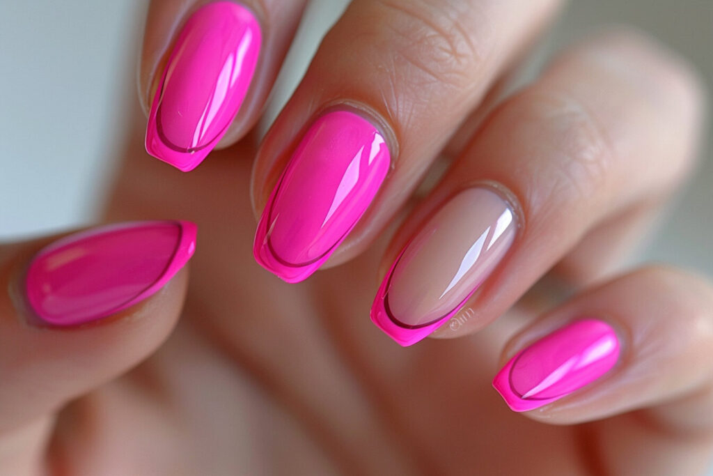 Classic Hot Pink French Tips