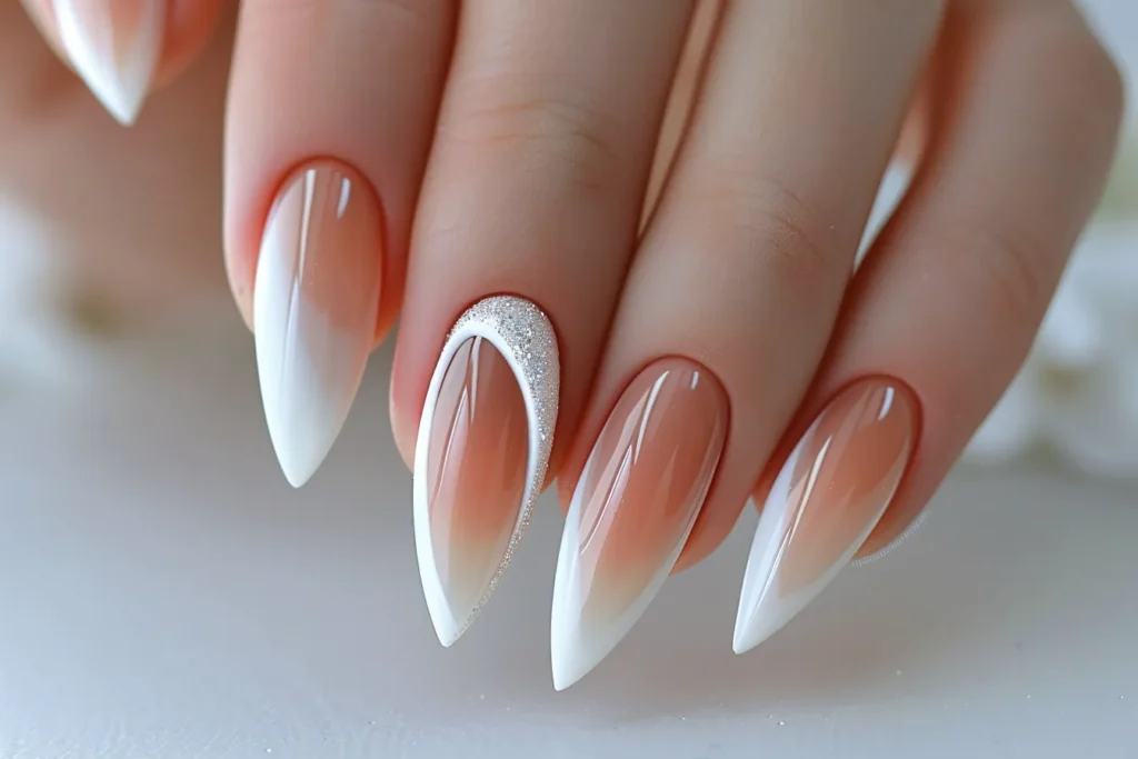 Half-Moon Coffin French Tip nail