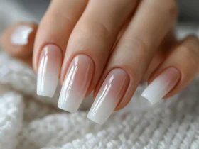 coffin French tip nail