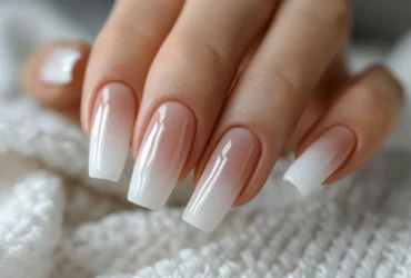 coffin French tip nail