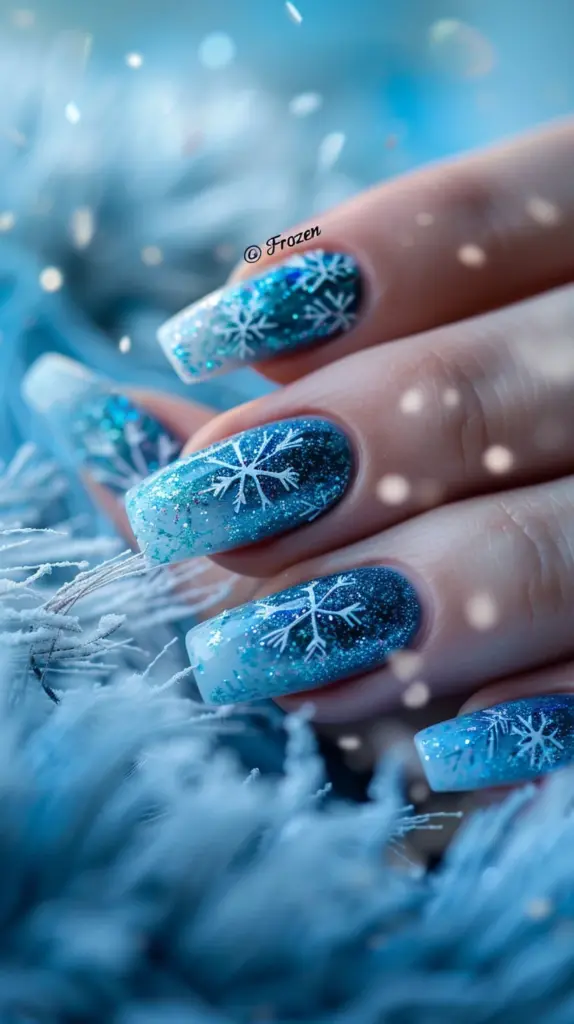 frozen nail design