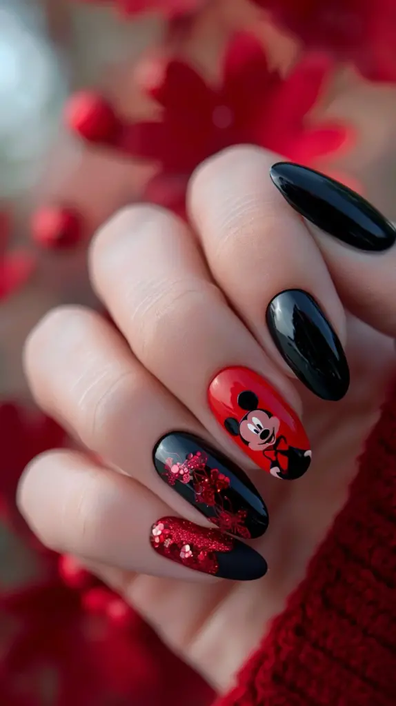 nail design Mickey Mouse