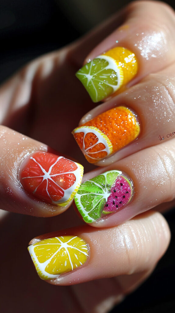 Citrus Splash Nail Design