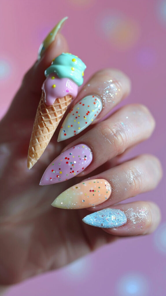 Ice Cream Pastels Nails