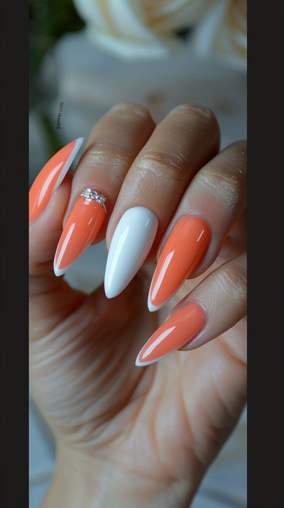 Juicy Peach French Tips