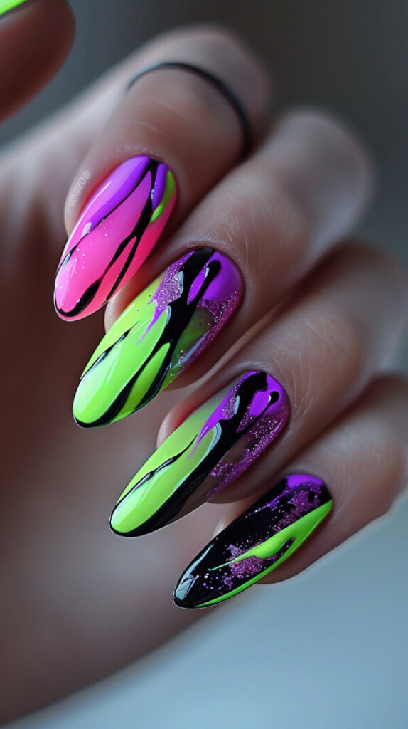 Neon Pop green nails