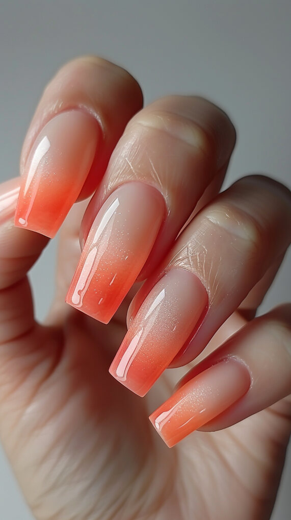 Peach Ombre Bliss nails
