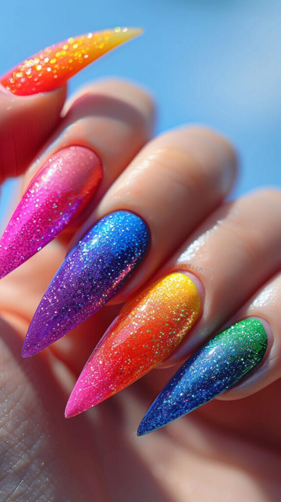 Rainbow Bright Nails