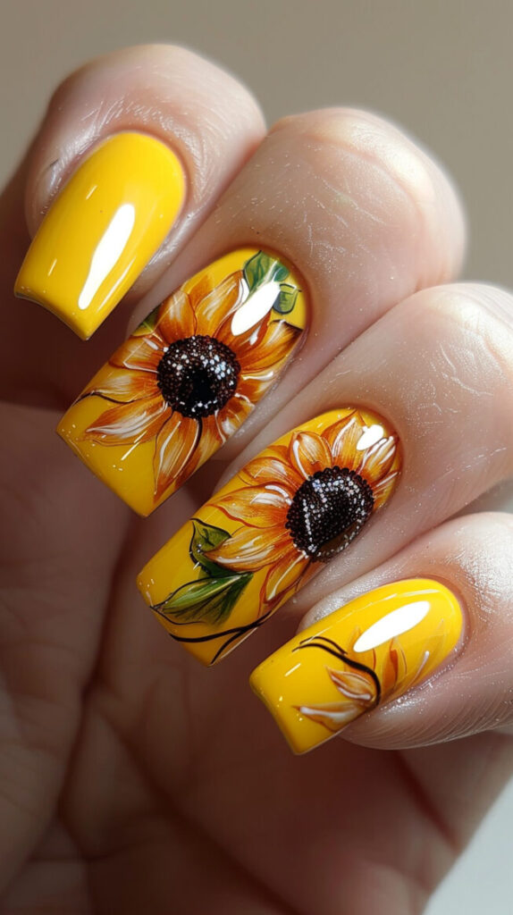 Sunflower Fields Nails