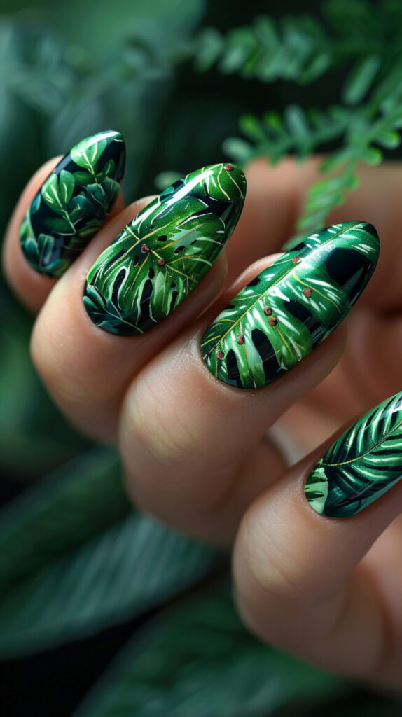 Tropical Leaves Nails