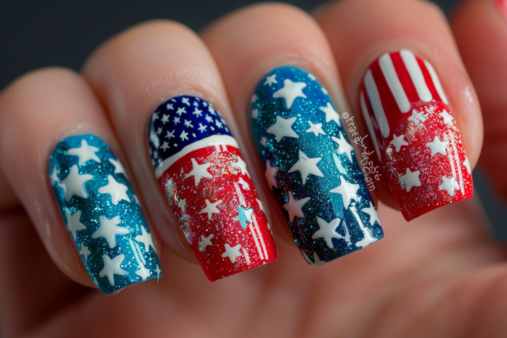 4th of July Nails