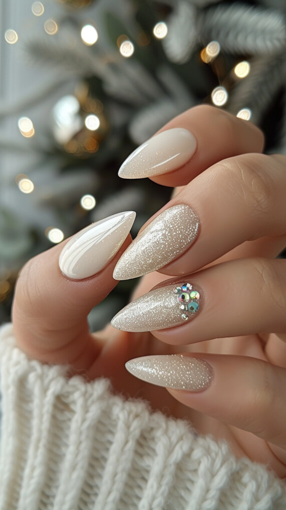 Pearlescent White nail