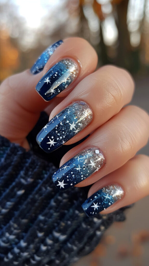 Starry Night nail design