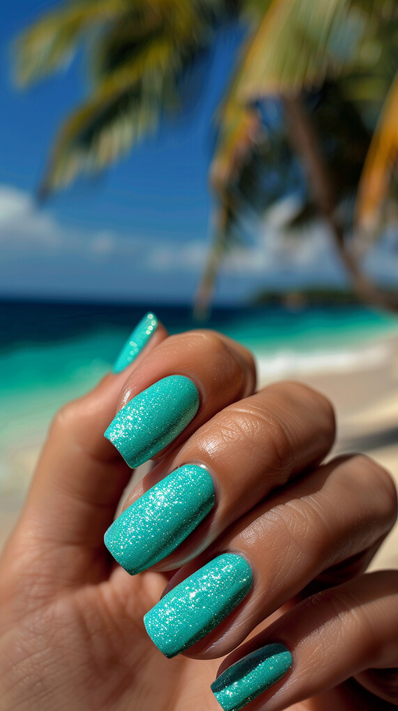 Turquoise Blue nails