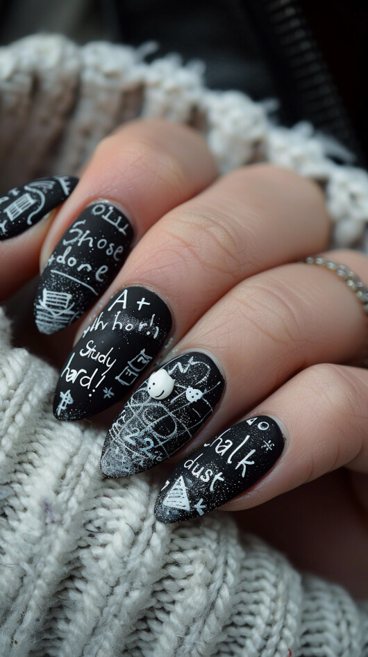 Classic Chalkboard Nails