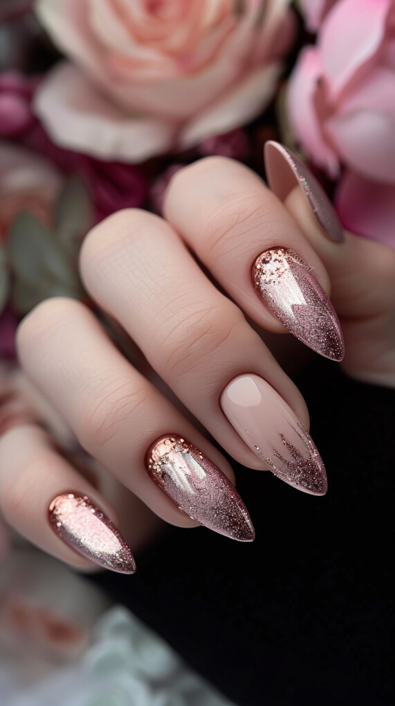 Matte Rose Gold nail