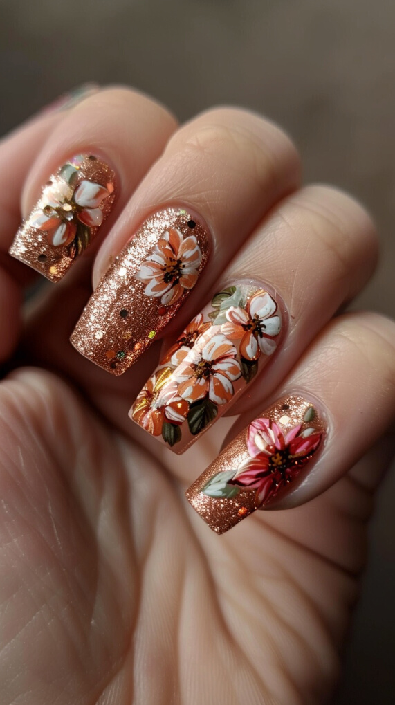 Mix and Match rose gold nail