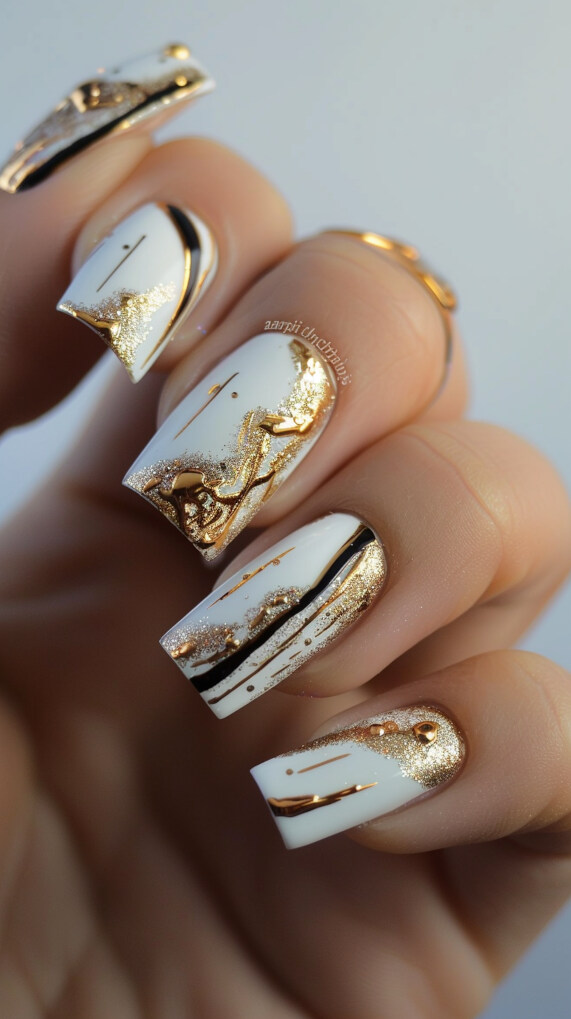 Negative Space with Gold Outlines