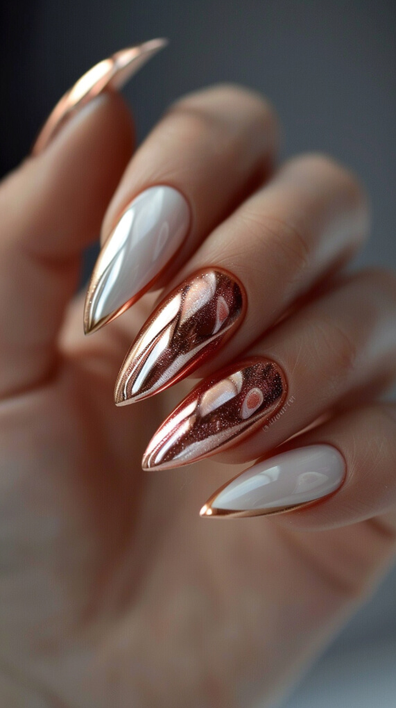 Rose Gold French Tips