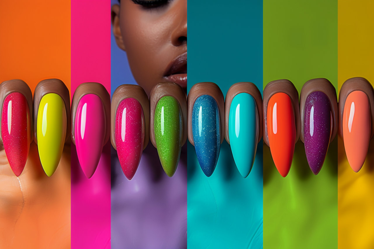 summer neon bright nail colors ideas