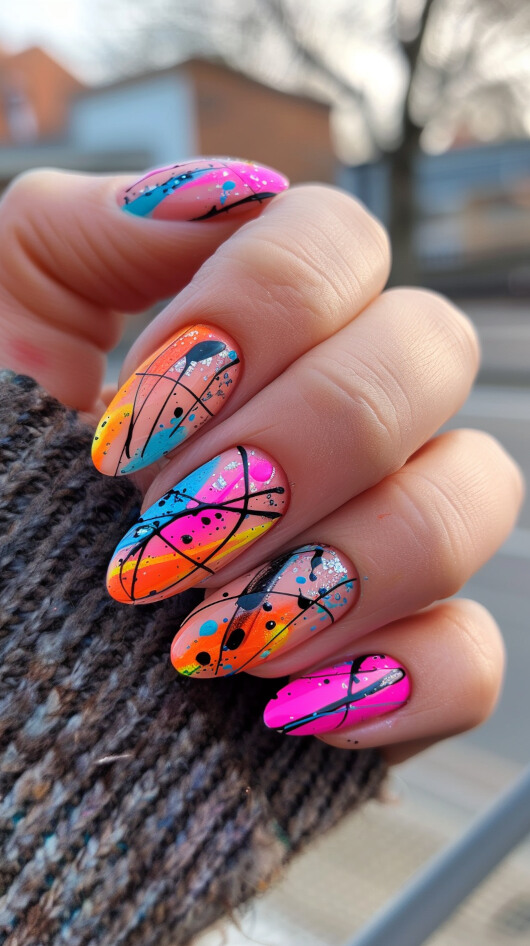 August Abstract Art Nails